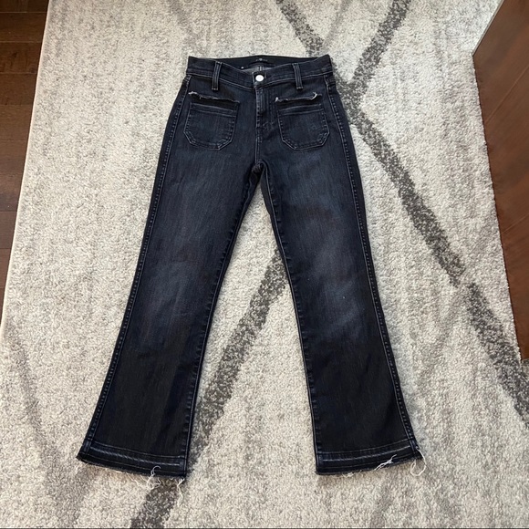 7 For All Mankind Cropped Flare Jeans - Picture 1 of 8